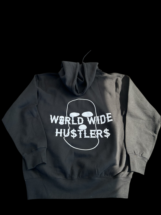 BLACK WORLDWIDEHUSTLERS HOODIE